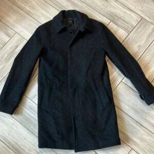 J Crew Men’s Grey 100% Wool Car Coat Quilted Thinsulate Lining Sz XS
